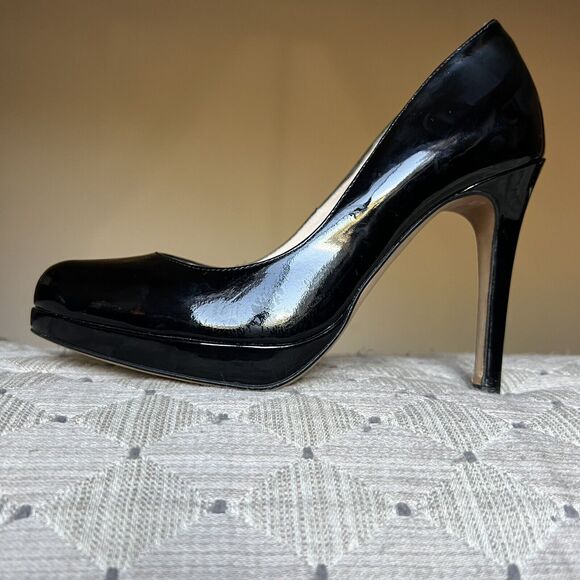 L.K. Bennett Sledge Platform Black Patent Leather Pump Heels Women EU 36 US 5 - Picture 1 of 16